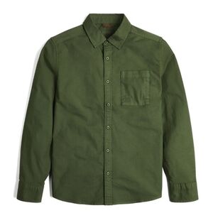 EUC Topo Designs S Green Canvas Desert Shirt Organic Cotton Stretch